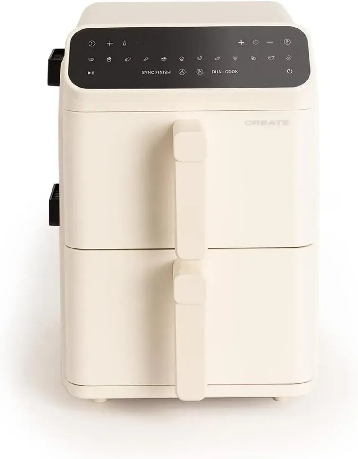 Doppelte Luftfritteuse 11,2L Cremeweiß, 10 Programme, Touchpanel, 2600-3000W
