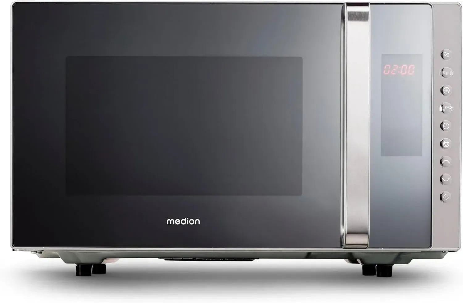 MEDION 3-in-1 Mikrowelle: Grill, Heißluft, 23L, 800W, Silber, Freistehend